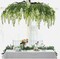 55" Cream Green Hanging Artificial Flower Chandelier Silk Wisteria Vine